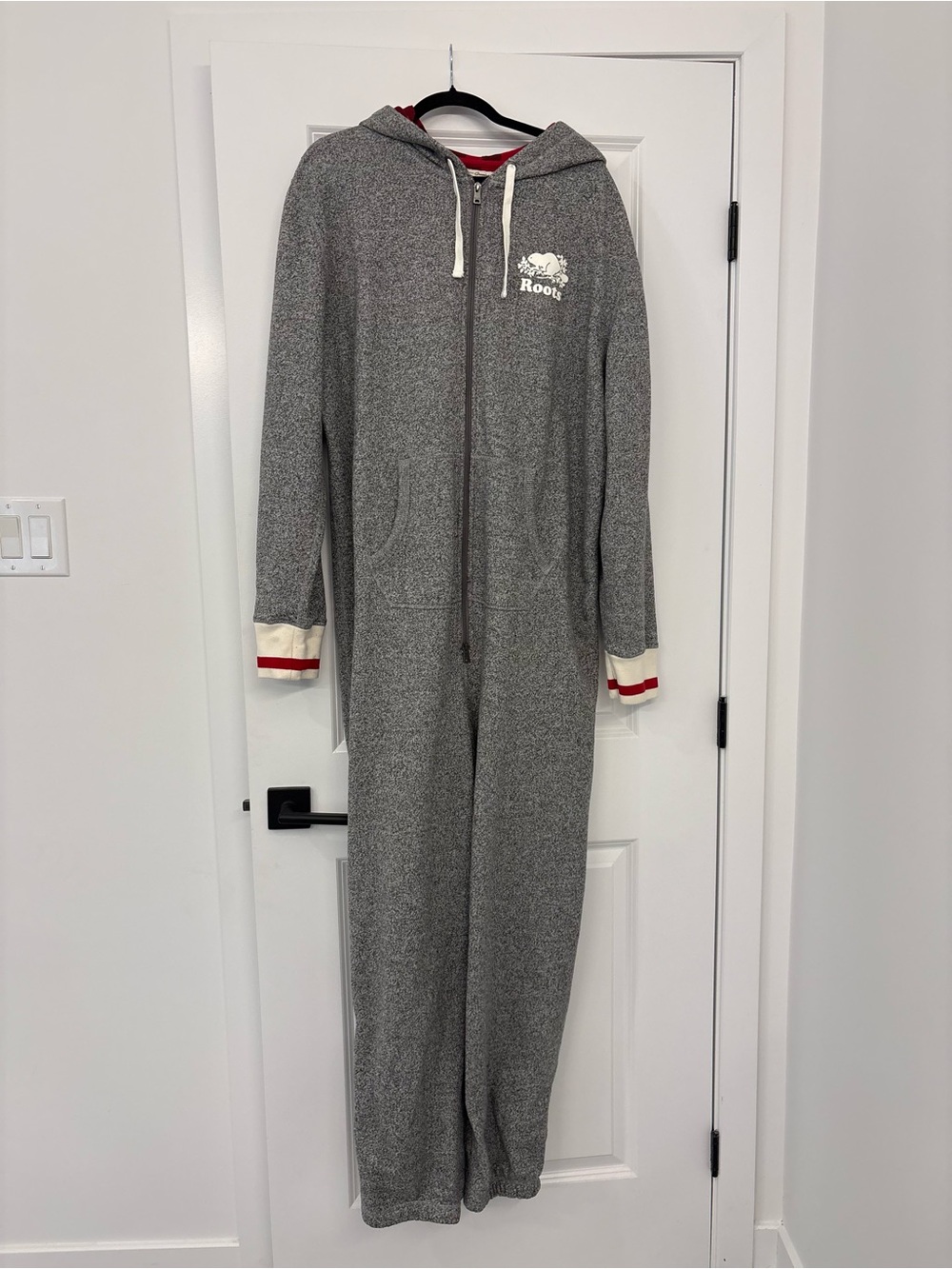 Roots men’s cabin onesie salt and pepper